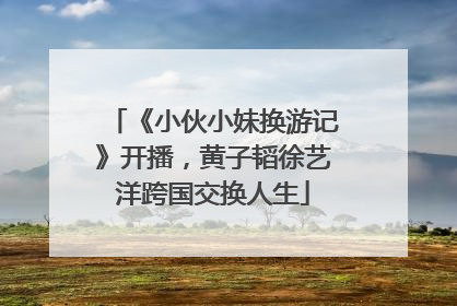 《小伙小妹换游记》开播，黄子韬徐艺洋跨国交换人生