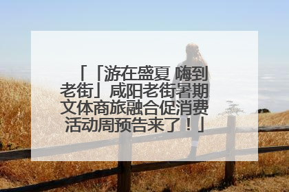 「游在盛夏 嗨到老街」咸阳老街暑期文体商旅融合促消费活动周预告来了！