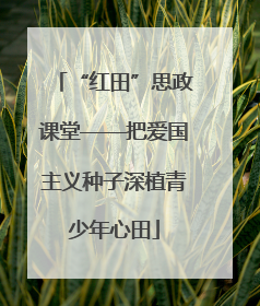 “红田”思政课堂——把爱国主义种子深植青少年心田