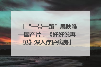 “一带一路”展映唯一国产片，《好好说再见》深入疗护病房