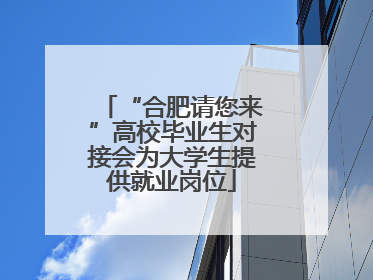 “合肥请您来”高校毕业生对接会为大学生提供就业岗位