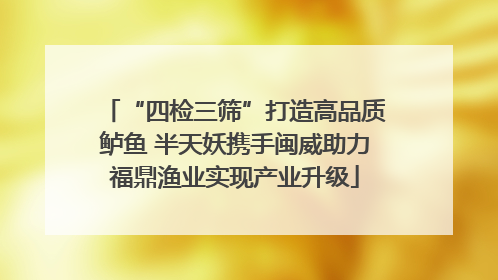 “四检三筛”打造高品质鲈鱼 半天妖携手闽威助力福鼎渔业实现产业升级