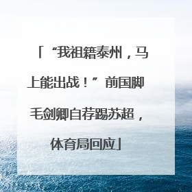 “我祖籍泰州，马上能出战！”前国脚毛剑卿自荐踢苏超，体育局回应