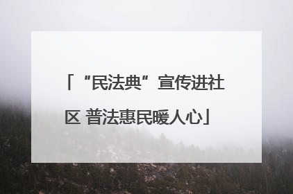 “民法典”宣传进社区 普法惠民暖人心