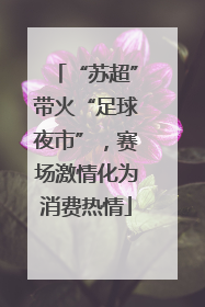 “苏超”带火“足球夜市”，赛场激情化为消费热情