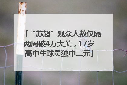 “苏超”观众人数仅隔两周破4万大关，17岁高中生球员独中二元