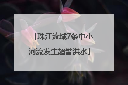 珠江流域7条中小河流发生超警洪水