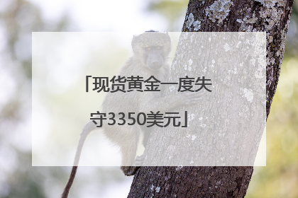 现货黄金一度失守3350美元