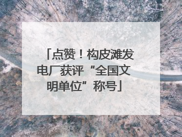 点赞！构皮滩发电厂获评“全国文明单位”称号
