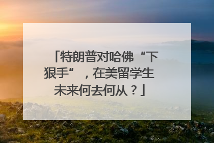 特朗普对哈佛“下狠手”，在美留学生未来何去何从？
