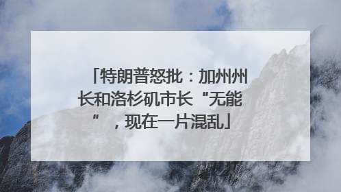 特朗普怒批：加州州长和洛杉矶市长“无能”，现在一片混乱