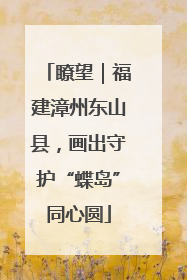 瞭望｜福建漳州东山县，画出守护“蝶岛”同心圆