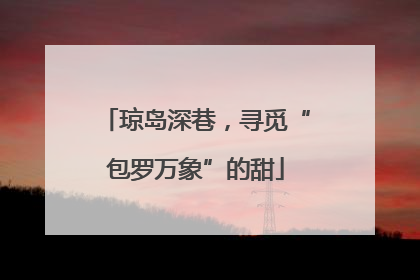 琼岛深巷，寻觅“包罗万象”的甜