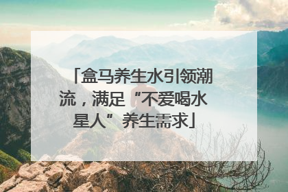 盒马养生水引领潮流，满足“不爱喝水星人”养生需求