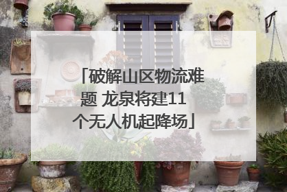 破解山区物流难题 龙泉将建11个无人机起降场