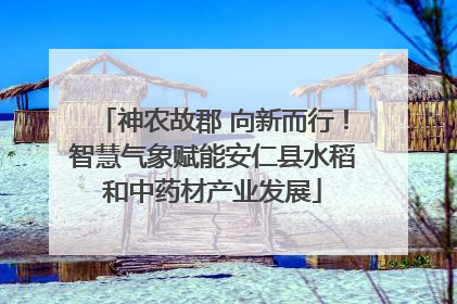 神农故郡 向新而行！智慧气象赋能安仁县水稻和中药材产业发展