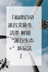 福建启动溪谷文旅生活季 解锁“溪谷生态+”新玩法