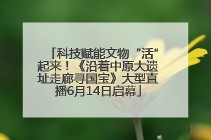 科技赋能文物“活”起来！《沿着中原大遗址走廊寻国宝》大型直播6月14日启幕