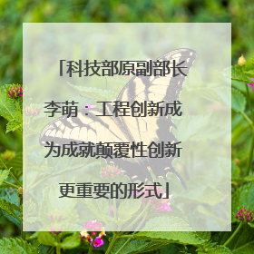 科技部原副部长李萌：工程创新成为成就颠覆性创新更重要的形式