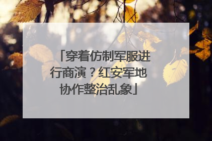 穿着仿制军服进行商演？红安军地协作整治乱象