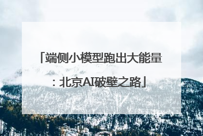 端侧小模型跑出大能量：北京AI破壁之路