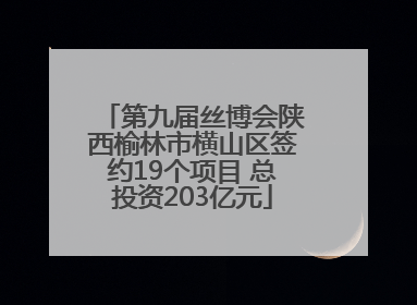 第九届丝博会陕西榆林市横山区签约19个项目 总投资203亿元