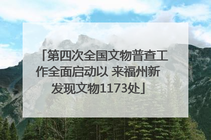 第四次全国文物普查工作全面启动以 来福州新发现文物1173处