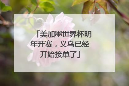 美加墨世界杯明年开赛，义乌已经开始接单了