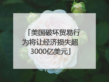 美国破坏贸易行为将让经济损失超3000亿美元