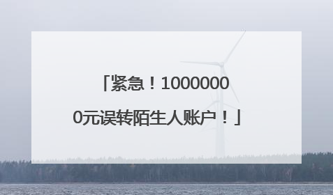 紧急！10000000元误转陌生人账户！