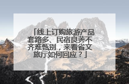 线上订购旅游产品套路多、民宿良莠不齐难甄别，来看省文旅厅如何回应？