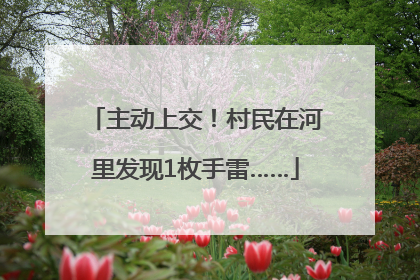 主动上交！村民在河里发现1枚手雷……
