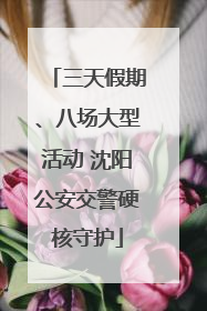 三天假期、八场大型活动 沈阳公安交警硬核守护
