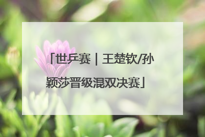 世乒赛｜王楚钦/孙颖莎晋级混双决赛