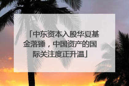 中东资本入股华夏基金落锤，中国资产的国际关注度正升温