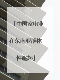 中国家电业在东南亚群体性崛起