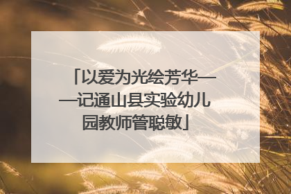 以爱为光绘芳华——记通山县实验幼儿园教师管聪敏