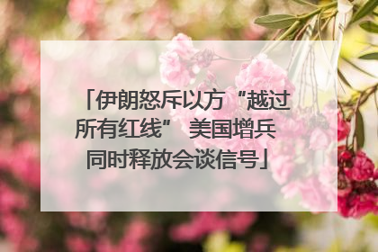 伊朗怒斥以方“越过所有红线” 美国增兵同时释放会谈信号