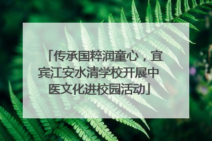 传承国粹润童心，宜宾江安水清学校开展中医文化进校园活动