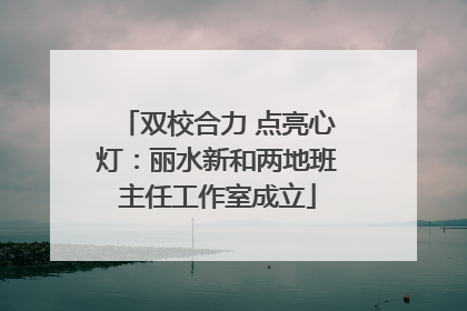 双校合力 点亮心灯：丽水新和两地班主任工作室成立