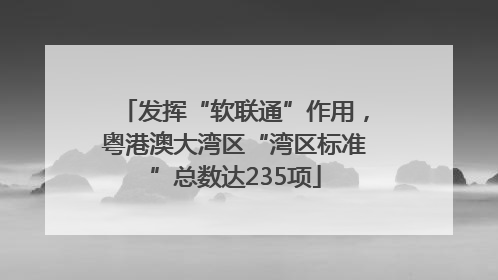 发挥“软联通”作用，粤港澳大湾区“湾区标准”总数达235项