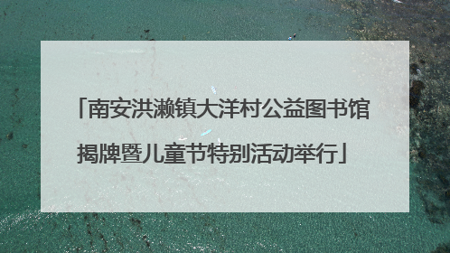南安洪濑镇大洋村公益图书馆揭牌暨儿童节特别活动举行