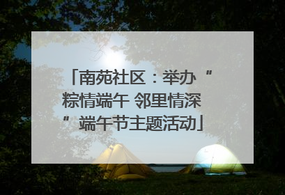 南苑社区：举办“粽情端午 邻里情深”端午节主题活动