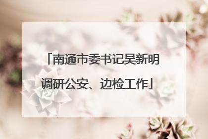 南通市委书记吴新明调研公安、边检工作