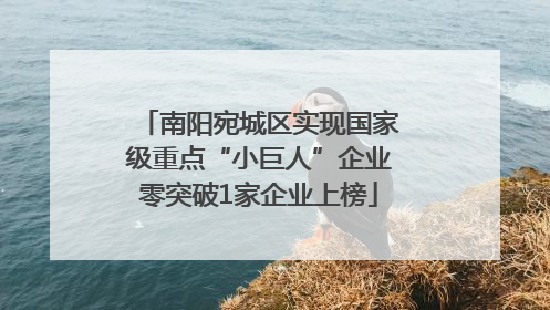 南阳宛城区实现国家级重点“小巨人”企业零突破1家企业上榜