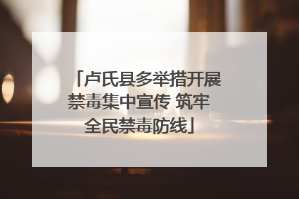 卢氏县多举措开展禁毒集中宣传 筑牢全民禁毒防线