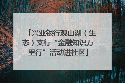 兴业银行观山湖（生态）支行“金融知识万里行”活动进社区