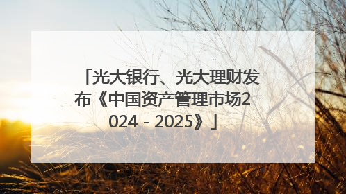 光大银行、光大理财发布《中国资产管理市场2024－2025》