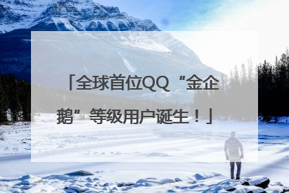 全球首位QQ“金企鹅”等级用户诞生！
