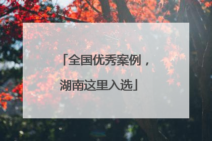 全国优秀案例，湖南这里入选